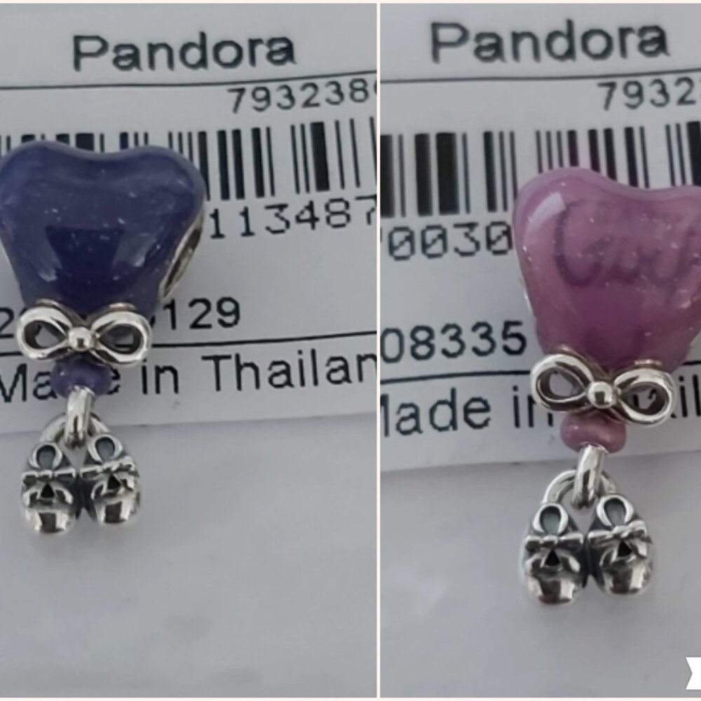 Auth PANDORA Sterling Silver Colour-changing Gender Reveal Girl Charm 793238C01